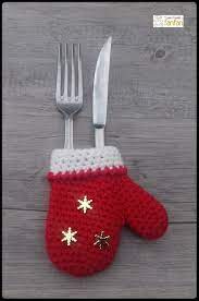 Porte Couverts Porte Couverts Moufles Decoration De Table Noel Pas Cher Decoration De Noel Arts De La Table Decoration Table De Noel Decoration Noel Deco Noel