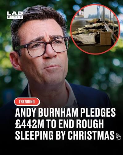 A huge push to get people off the streets❤️⁠ ⁠ Andy Burnham has launched a  national drive aimed at offering every person sleeping rough in England a  route into accommodation by Christmas,