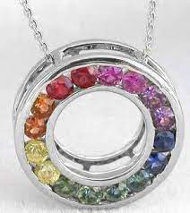 Rainbow Sapphire Circle Pendants From Myjewelrysource Gp 5070 Rainbow Sapphires Rainbow Jewelry Circle Pendant
