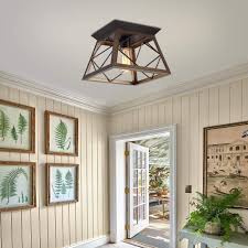This style is often ornate, and can include details like crystal accents and exquisite brass finishes. Q S Rustic Farmhouse Ceiling Light Fixture Flush Mount Vintage Ceiling Lights White Ceiling Lights For Hallway Entryway Kitchen Dining Room Bedroom Wrought Iron Oak White And Orb Finish 1 Light E26 Tools Home Improvement Ceiling