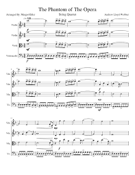 The Phantom Of The Opera Prague Cello Quartet скачать The Phantom Of The Opera Sheet Music For Violin Cello Viola String Quartet Musescore Com