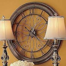Westzytturm rustic wall clock farmhouse white wood frame silent movement battery operated roman numeral large wall clocks for living room decor,home,kitchen,office,garden. Oversized Metal Wall Clock Ideas On Foter