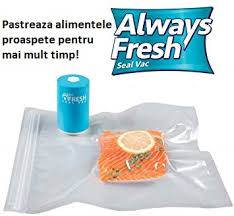 Acest set de pungi pentru aparat de vidat alimente au urmatoarele caracteristici si beneficii au grosime de 105 microni si contin striatii pentru o vidare de calitate; Aparat Pentru Vidat Alimente In Pungi Always Fresh Vanatoarea S A Incheiat Top Redus