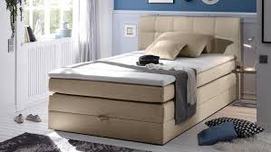 Boxspringbett New Bedford 1 In Stoff Beige Federkern Bettkasten 120 Cm Boxspringbett Bett Matratze