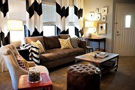 Curtains can accentuate the height of a room and also frame the shape of windows and doors so that they don't appear unadorned. Chevron Curtains In An Eclectic Living Room Eclectic Living Room Los Angeles By Madison Modern Home Houzz