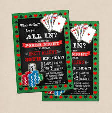 Poker Party Invitation Poker Birthday Invitation Poker Night Etsy Poker Party Invitation Poker Party Casino Birthday Party