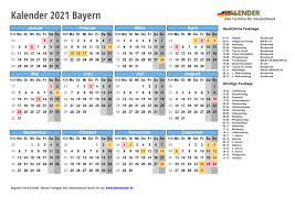 Kalender 2021 mit feiertagen bayern. Kalender 2021 Bayern Alle Fest Und Feiertage
