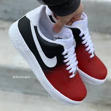 Custom Af1s Red Black Fade Etsy In 2020 Custom Nike Shoes Sneakers Men Fashion Nike Air Shoes