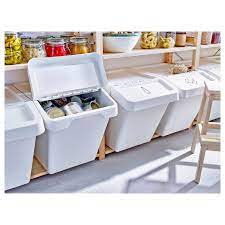 Ikea Sortera White Recycling Bin With Lid Laundry Room Storage Ikea Recycling Bins