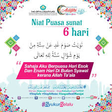 Lafaz niat ganti puasa (ramadhan) dan lafaz niat puasa enam (syawal) | puasa sunat syawal sememangnya amat popular dalam kalangan masyarakat kita hari ini. Niat Puasa Sunat 6 Hari Sahaja Aku Yapeim Official Facebook