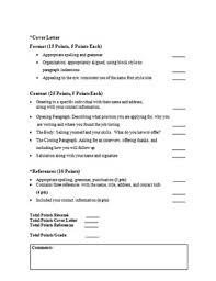 Get a cover letter review! Finding And Applying For Jobs Rubric For Resume Cover Letter And References