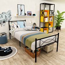 Buy bed headboards & footboards and get the best deals at the lowest prices on ebay! Yanni Lesile Easy Set Up Premium Metal Platform Mattress Foundation Box Spring Replacement With Headboard And Footboard Enhanced Sturdy Slats Gime Twin Bed Frame Under Bed Storage White Furniture Bedroom Furniture