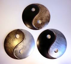 Yin Und Yang Pulverbeschichtetes Metall Wanddekoration Fur Innen Und Aussen Wetterfest Und Rostfrei Symbol Fur Daoismus Wanddeko Wanddekoration Wandtattoo