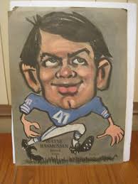 Detroit Lions Wayne Rasmussen 1968 Caricature By Tasco
