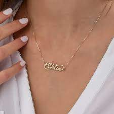 Italic 14k gold plated vertical w/ roelx crown name plate necklace unisex. 14k Gold Infinity Name Necklace Be Monogrammed