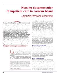 Pdf Nursing Documentation Of Inpatient Care In Eastern Ghana