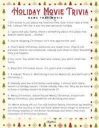 A word of caution to future reviewers: Christmas Movie Trivia Printable