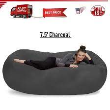 Adult Bean Bag Chair Fuf Huge 7.5' Media Lounger Memory Foam Cozy Soft  | eBay