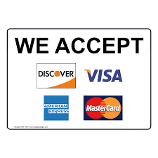 Along with american express and discover, mastercard and visa make up the four major payment networks. We Accept Discover Visa American Express Mastercard Sign Nhe 17967