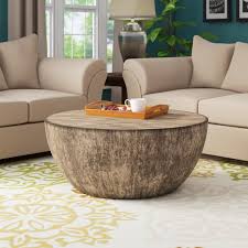 Jocelyn coffee table table base color: Aron Round Wood Coffee Table Wayfair Havenly