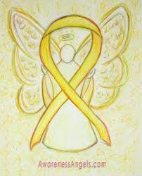 The ribbon features a mosaic pattern of red, blue, and yellow colors, with the words mosaic trisomy awareness printed on it. Yellow Ribbon Awareness Angel Art Painting Awareness Ribbons Ribbon Meaning
