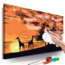 Tableau A Peindre Par Soi Meme Savane Girafes Et Elephants Decoration Creative Loisirs Creatifs Et Papeterie Bien Etre Et Loisirs Gifi Ce beau tableau déco avec les animaux de la savane sera l'accessoire parfait pour finaliser la décoration de la chambre de votre enfant. tableau a peindre par soi meme savane girafes et elephants