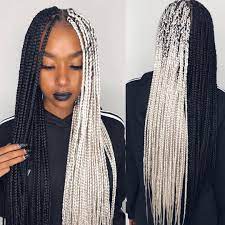 Www Beahairs Com On Instagram Black Or White Gorgeous Blackhair Blackhaircuts Blackhaircare Bla Braids For Black Hair Blonde Braids Black Box Braids