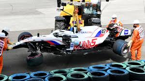 Mick schumacher after fp3 crash. 0yhldg2bej Iim