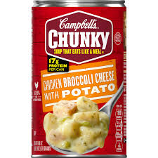Top with bacon, cheddar cheese, and scallions for a loaded baked potato vibe! Campbell S Chunky Chicken Broccoli Cheese With Potato Soup 18 8 Oz Can Buy Online In Aruba At Aruba Desertcart Com Productid 35634192