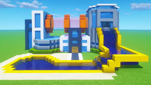 Minecraft Tutorial How To Make A Futuristic Modern House With A Water Slide 2020 Tutorial Youtube Minecraft Tutorial Water Slides Minecraft Designs