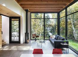 If you like something unique, try a curved window. Modern Pacific Northwest Cabin In The Trees Marvin
