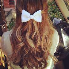 Bows And Curls Hair Styles White Hair Bows Bow Hairstyle