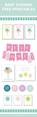 This free set of floral baby shower printables includes floral invitations in two different sizes, a variety of welcome signs, floral baby shower cupcake toppers, water bottle labels, floral baby shower party favor tags, straw flags, and floral blank tented cards. 65 Free Baby Shower Printables For An Adorable Party