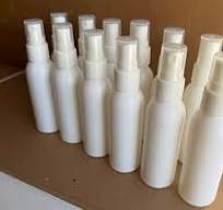 12 pack of 2oz (60mL) Empty HDPE Plastic White Bottles with Fine Mist Sprayers