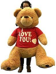 Giant 4 Foot Teddy Bear Wearing Removable Tshirt I Love You Brown Soft 48 Inch Teddybear Https Valentines Boutiquecloset Com Pr Teddy Bear Big Plush Teddy