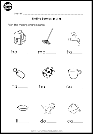 ending sounds worksheets and activities