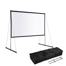 Ecom Portable Freestand Front Projector Screen W Legs 100 16 9 Projector Screen Outdoor Projector Screens Outdoor Projector