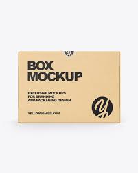 Download Kraft Box Mockup In Box Mockups On Yellow Images Object Mockups PSD Mockup Templates
