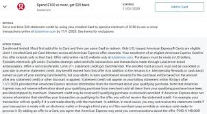 We did not find results for: Expired Update Additional Version Lululemon Amex Offer Spend 100 Get 20 Back Or 2 000 Membership Rewards Buy Physical Gift Card Ends 11 1 20 Or 1 1 21 Gc Galore