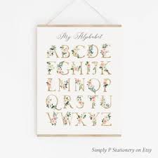 One for deaf persons, in which positions of the fingers. Botanical Alphabet Nursery Printabc Printable Baby Etsy