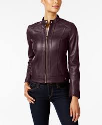 Seamed Leather Jacket Macys Com Leather Jacket Leather Jackets Women Coats For Women