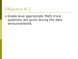 Oct 25, 2021 · math trivia is one of those games where you're able to learn new things in a fun and interesting way. Mary Jo Racz Shannon Jackson Public Schools Hunt Elementary Principal S Mid Year Report Ppt Download