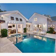 Discover farmhouse pool deck ideas and landscaping options to. Mod Max Glam Modmaxglam Websta Pool Houses Modern Farmhouse Exterior Modern Pools