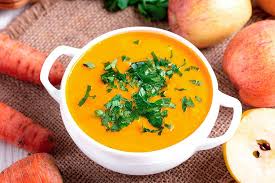 Veloute Carottes Et Pommes Au Lait De Coco Au Thermomix Recette En 2020 Veloute Carotte Recette Veloute Recette Sympa