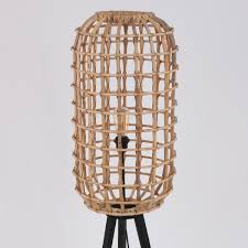 Donk Rattanlampe Schwarz 140cm