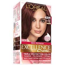 L Oreal Paris Excellence Creme Permanent Triple Protection Hair Color 4rm Dark Mahogany Red 1 Kit Walmart Com Hair Color Loreal Hair Color Box Hair Dye