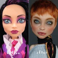 artist removes dolls makeup and turns