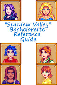 Stardew Valley Bachelorette Reference Guide Stardew Valley Valley Bachelorette