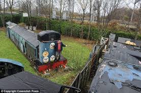 Railroad train sets for backyard are privately owned by people who has a backyard, backyard trains usually comes in small sizes for one or several. Homeowner Who Keeps Four Railway Engines In Garden Amazed He Can T Find A Buyer For Knock Down Semi Daily Mail Online