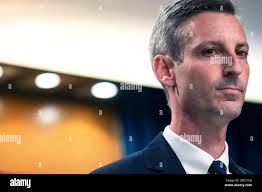 U.S. State Department Spokesperson Ned Price speaks during a news  conference at the State Department in Washington, Wednesday, Feb. 23, 2022.  (Tom Brenner/Pool vi aP Stock Photo